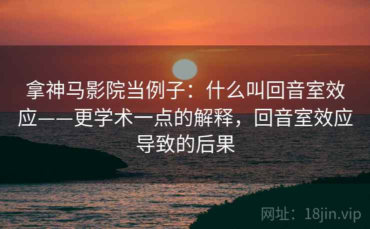 拿神马影院当例子:什么叫回音室效应——更学术一点的解释,回音室效应导致的后果 拿神马影院当例子:什么叫回音室效应——更学术一点的解释,回音室效应导致的后果