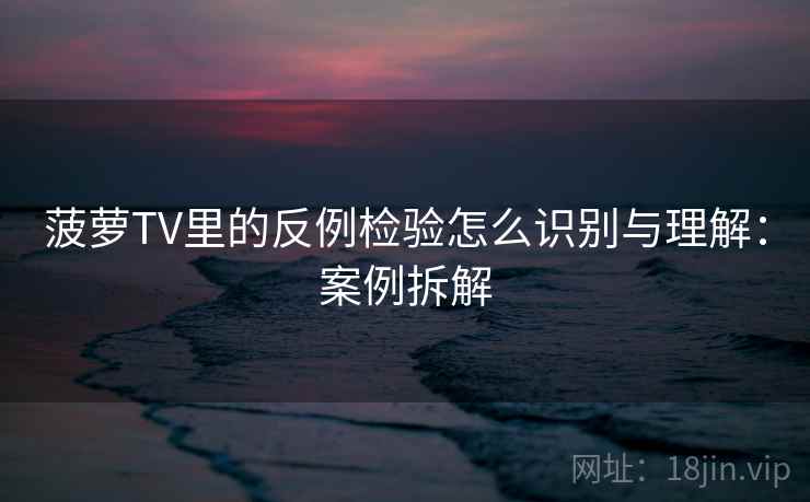 菠萝TV里的反例检验怎么识别与理解：案例拆解