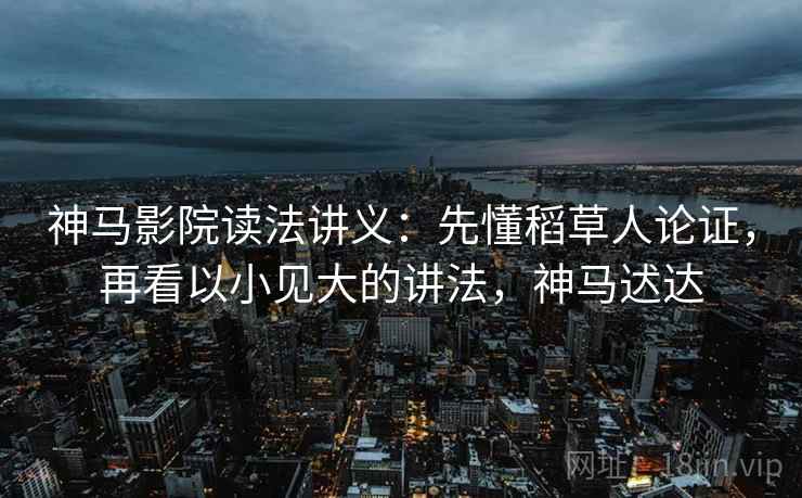 神马影院读法讲义：先懂稻草人论证，再看以小见大的讲法，神马迖达