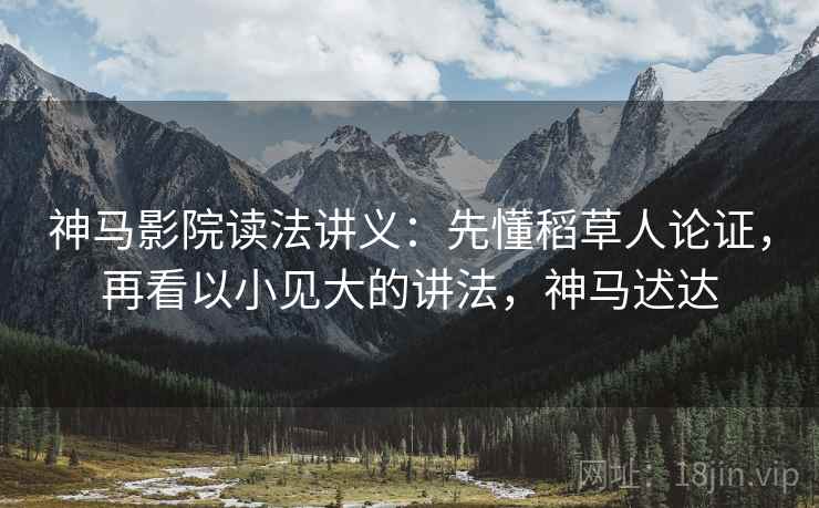 神马影院读法讲义：先懂稻草人论证，再看以小见大的讲法，神马迖达