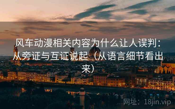 风车动漫相关内容为什么让人误判:从旁证与互证说起(从语言细节看出来) 风车动漫相关内容为什么让人误判:从旁证与互证说起(从语言细节看出来)