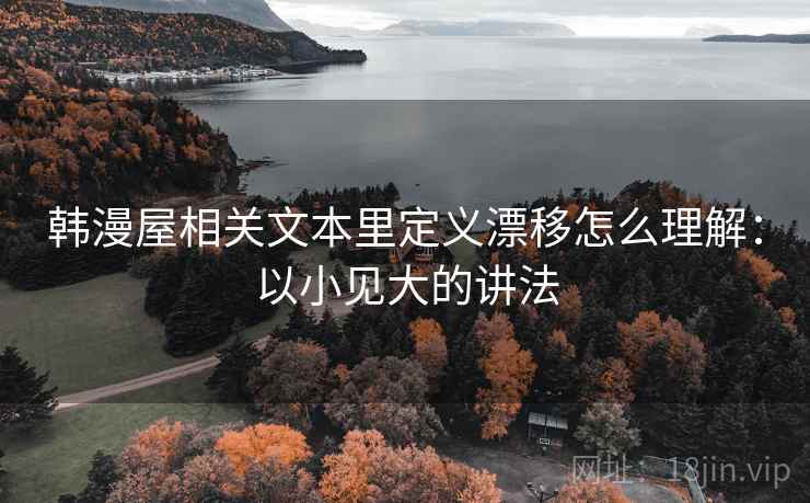 韩漫屋相关文本里定义漂移怎么理解：以小见大的讲法